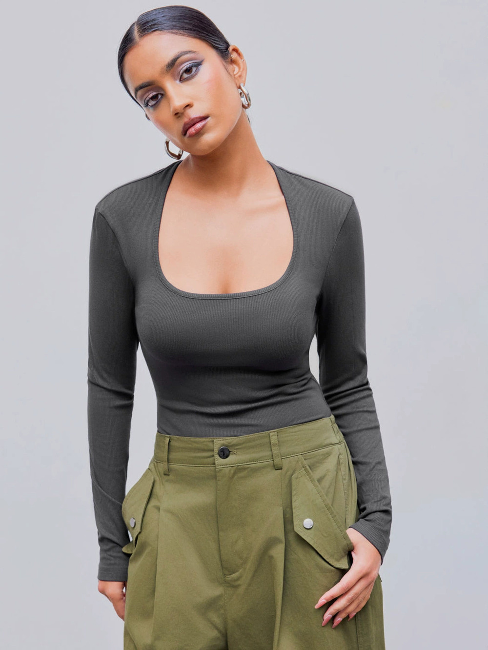 ZARA Trendy Minimalist Bodysuit Spring Summer Comfortable Tummy Layering Top